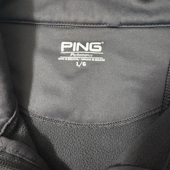 Men’s PING Full Zip Charcoal Fleece Jacket with Double Zipper. Black Embroidery - Picture 8 of 15